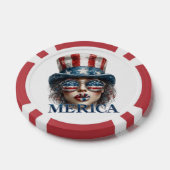 メリカガール7月4日グラムガールと星 ポーカーチップ (シングル)