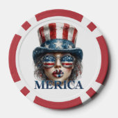 メリカガール7月4日グラムガールと星 ポーカーチップ (裏面)