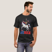 メリカキリンUnicornアメリカ国旗Happy 4 Th Of Tシャツ (正面フル)