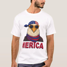 メリカクールイーグル – アメリカ愛国国旗のデザイン Tシャツ