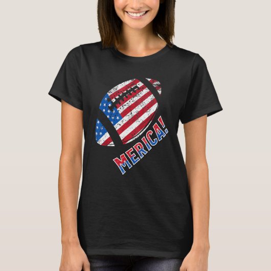 メリカサッカー7月4日アメリカ国旗Patriotic M Tシャツ (正面)