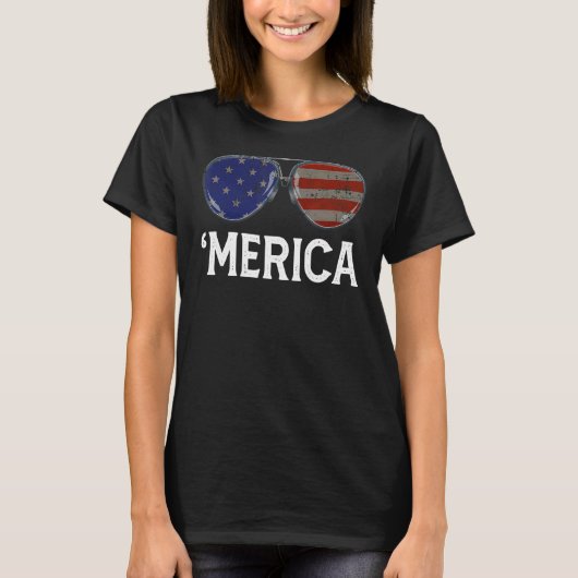 メリカサングラス7月の4th男の子の女の子男性の女性 tシャツ (正面)