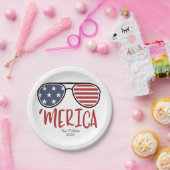 メリカサングラス7月4日紙プレート ペーパープレート (パーティー)