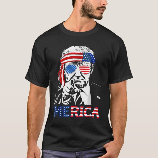 メリカシャツハッピー4th Of 7月メリカトランプ Tシャツ (正面)