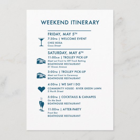 メリカスタムサ結婚の地図ウェルカムカード エンクロージャーカード (裏面)