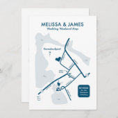 メリカスタムサ結婚の地図ウェルカムカード エンクロージャーカード (正面/裏面)