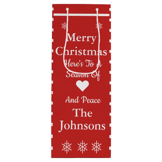 メリカスタムークリスマス抱き枕 ワインギフトバッグ (正面)