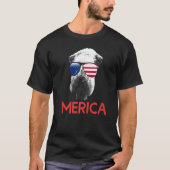 メリカソフトコートウィートテリアアメリカ国旗 Tシャツ (正面)