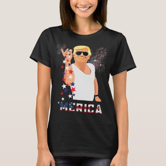 メリカトランプ飲衣装ドンドン飲ド4日 Tシャツ (正面)