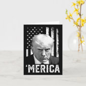 メリカトランプ7月の幸せ4日トランプ米国旗 カード (黄色い花)