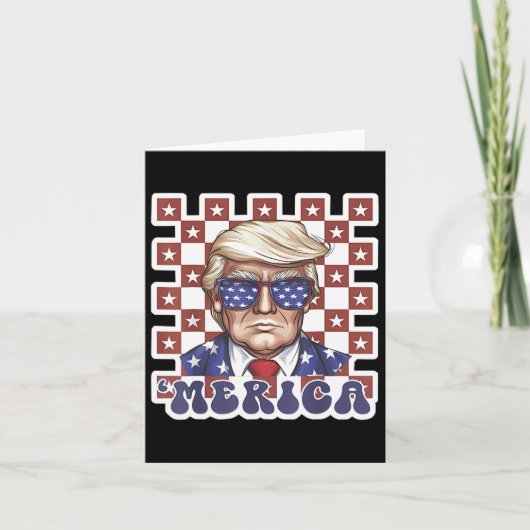 メリカトランプ7月の幸せ4日トランプ米国旗 カード (正面)