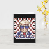 メリカトランプ7月の幸せ4日トランプ米国旗 カード (黄色い花)