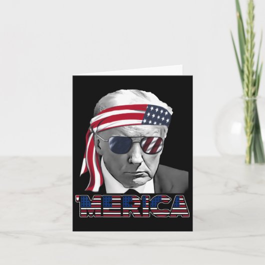 メリカトランプ7月の幸せ4日トランプ米国旗 カード (正面)