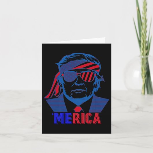 メリカトランプ7月の幸せ4日トランプ米国旗 カード (正面)