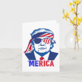 メリカトランプ7月の幸せ4日トランプ米国旗 カード (黄色い花)