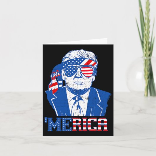 メリカトランプ7月の幸せ4日トランプ米国旗 カード (正面)