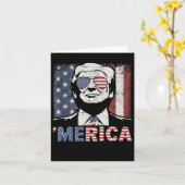メリカトランプ7月の幸せ4日トランプ米国旗 カード (黄色い花)