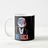 メリカトランプ7月の幸せ4日トランプ米国旗 コーヒーマグカップ (左)