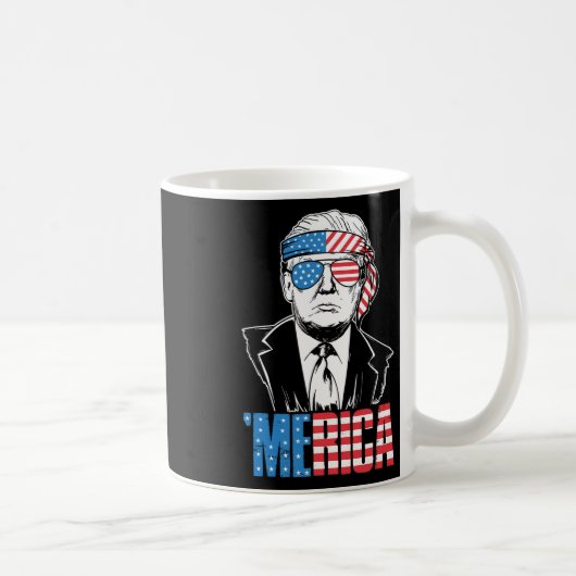 メリカトランプ7月の幸せ4日トランプ米国旗 コーヒーマグカップ (右)