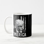 メリカトランプ7月の幸せ4日トランプ米国旗 コーヒーマグカップ (左)