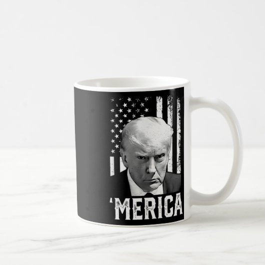 メリカトランプ7月の幸せ4日トランプ米国旗 コーヒーマグカップ (右)