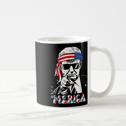 メリカトランプ7月の幸せ4日トランプ米国旗 コーヒーマグカップ (右)