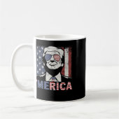 メリカトランプ7月の幸せ4日トランプ米国旗 コーヒーマグカップ (左)