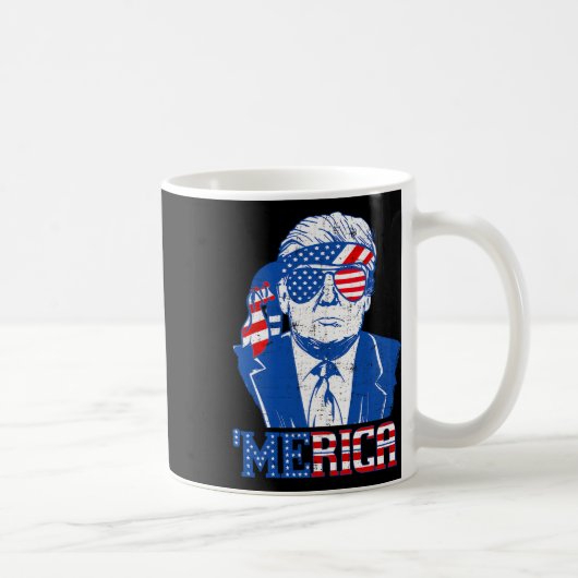メリカトランプ7月の幸せ4日トランプ米国旗 コーヒーマグカップ (右)