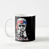 メリカトランプ7月の幸せ4日トランプ米国旗 コーヒーマグカップ (左)