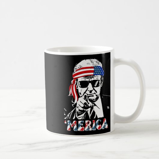 メリカトランプ7月の幸せ4日トランプ米国旗 コーヒーマグカップ (右)