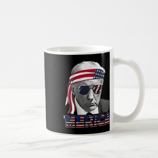 メリカトランプ7月の幸せ4日トランプ米国旗 コーヒーマグカップ (右)