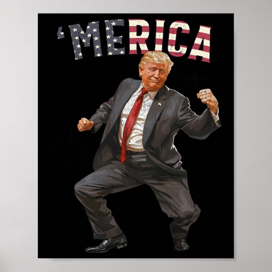 メリカトランプ7月の幸せ4日トランプ米国旗 ポスター (正面)