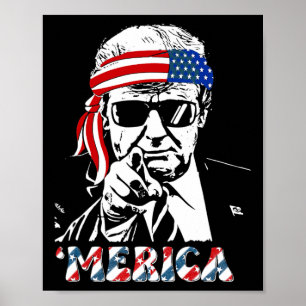 メリカトランプ7月の幸せ4日トランプ米国旗 ポスター