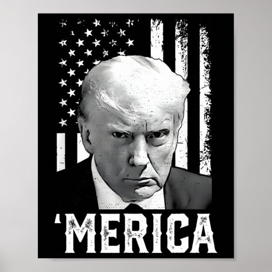 メリカトランプ7月の幸せ4日トランプ米国旗 ポスター (正面)