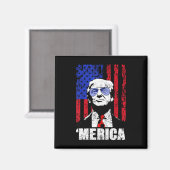 メリカトランプ7月の幸せ4日トランプ米国旗 マグネット (正面/裏面)