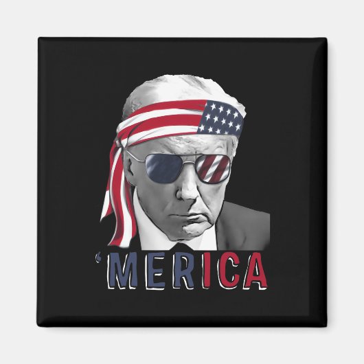 メリカトランプ7月の幸せ4日トランプ米国旗 マグネット (正面)