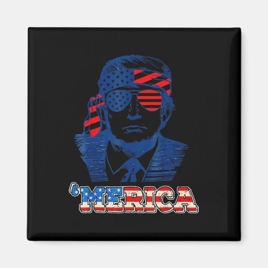 メリカトランプ7月の幸せ4日トランプ米国旗 マグネット (正面)