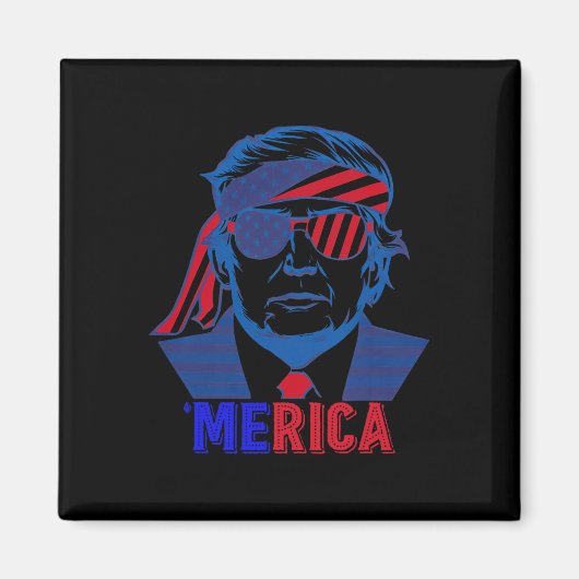 メリカトランプ7月の幸せ4日トランプ米国旗 マグネット (正面)