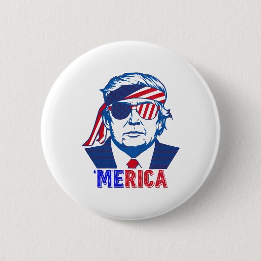 メリカトランプ7月の幸せ4日トランプ米国旗 缶バッジ (正面)
