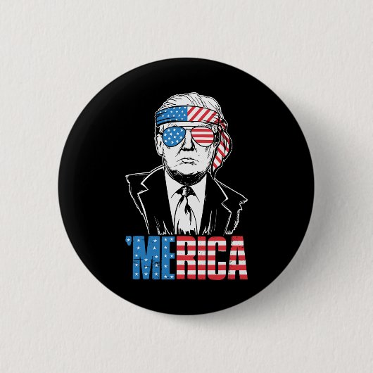 メリカトランプ7月の幸せ4日トランプ米国旗 缶バッジ (正面)