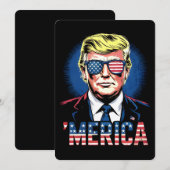 メリカトランプ7月4日の米国ヴィンテージレトロ 招待状 (正面/裏面)
