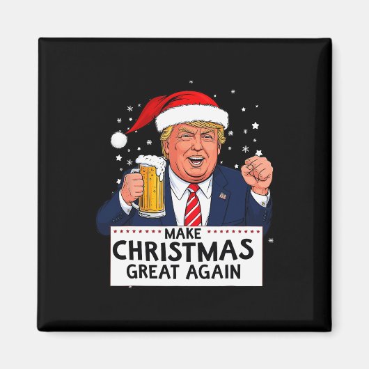 メリカトランプ、再びクリスマスを素晴らし作る マグネット (正面)