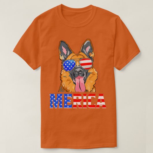 メリカドイツ羊飼い犬儒国旗4日 Tシャツ (デザイン正面)