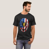 メリカバルトイーグルアメリカ国旗7月4日 Tシャツ (正面フル)