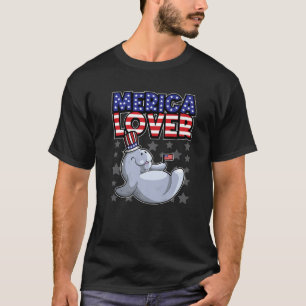 メリカラバーハッピー7月4日マナUSAフラ Tシャツ