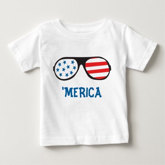 メリカレトロサングラス ベビーTシャツ (正面)