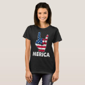メリカロック7月4日ヴィンテージ米国国旗 Tシャツ (正面フル)
