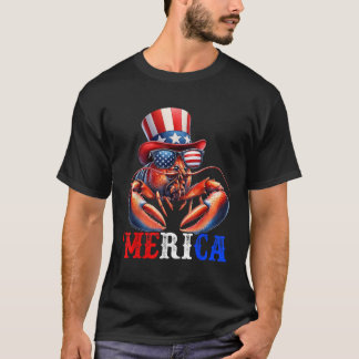メリカロブスター愛国的な7月のおもしろい第4回Kids Me Tシャツ