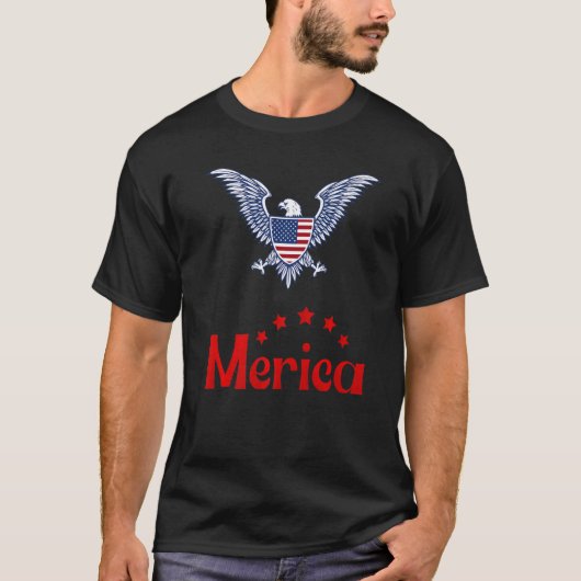 メリカ国旗のイーグルグラス Tシャツ (正面)