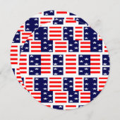 メリカ赤白青招待状円 招待状 (正面/裏面)